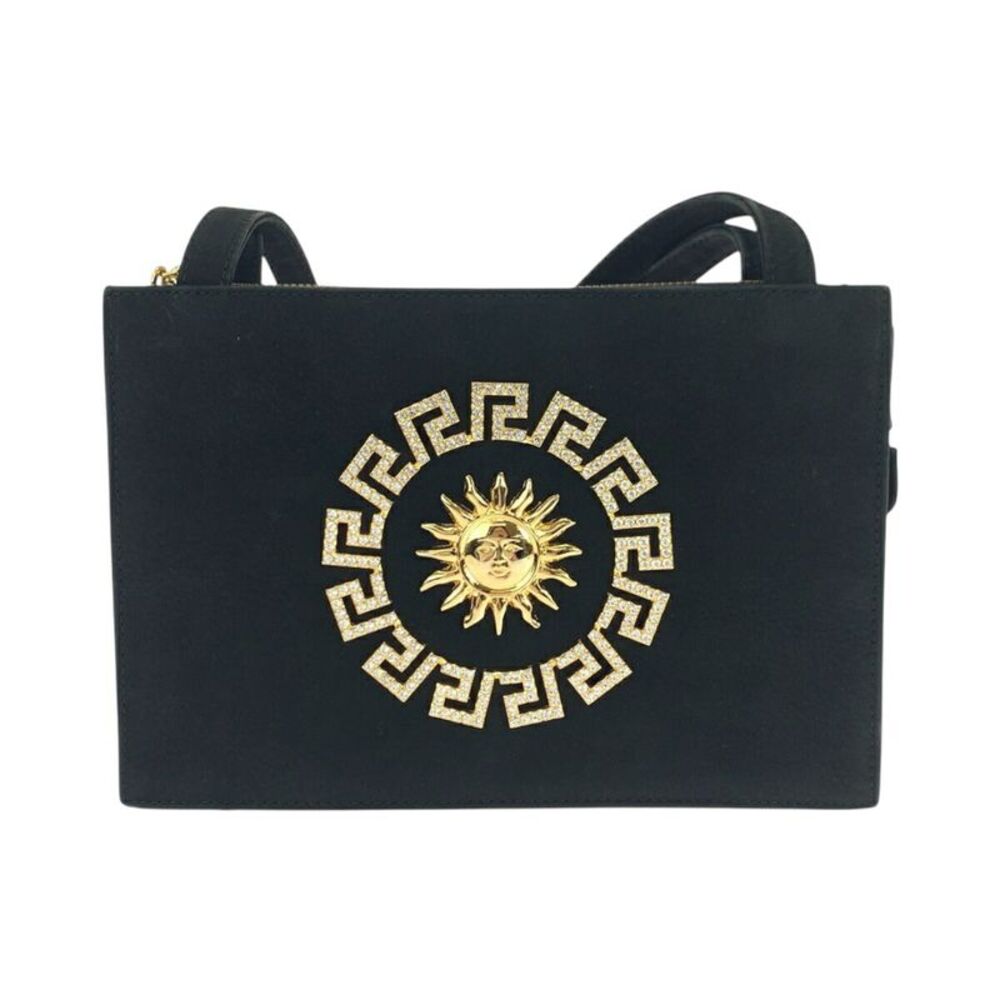 Versace Suede Sunburst Shoulder Tote Bag